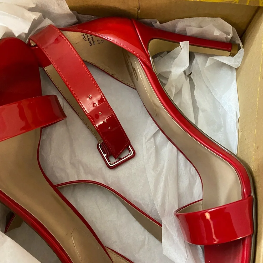 Mix No. 6 Red Patent Leather Heels Size 10